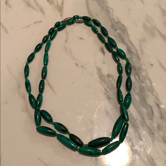 Vintage Green beaded double necklace - Picture 1 of 3